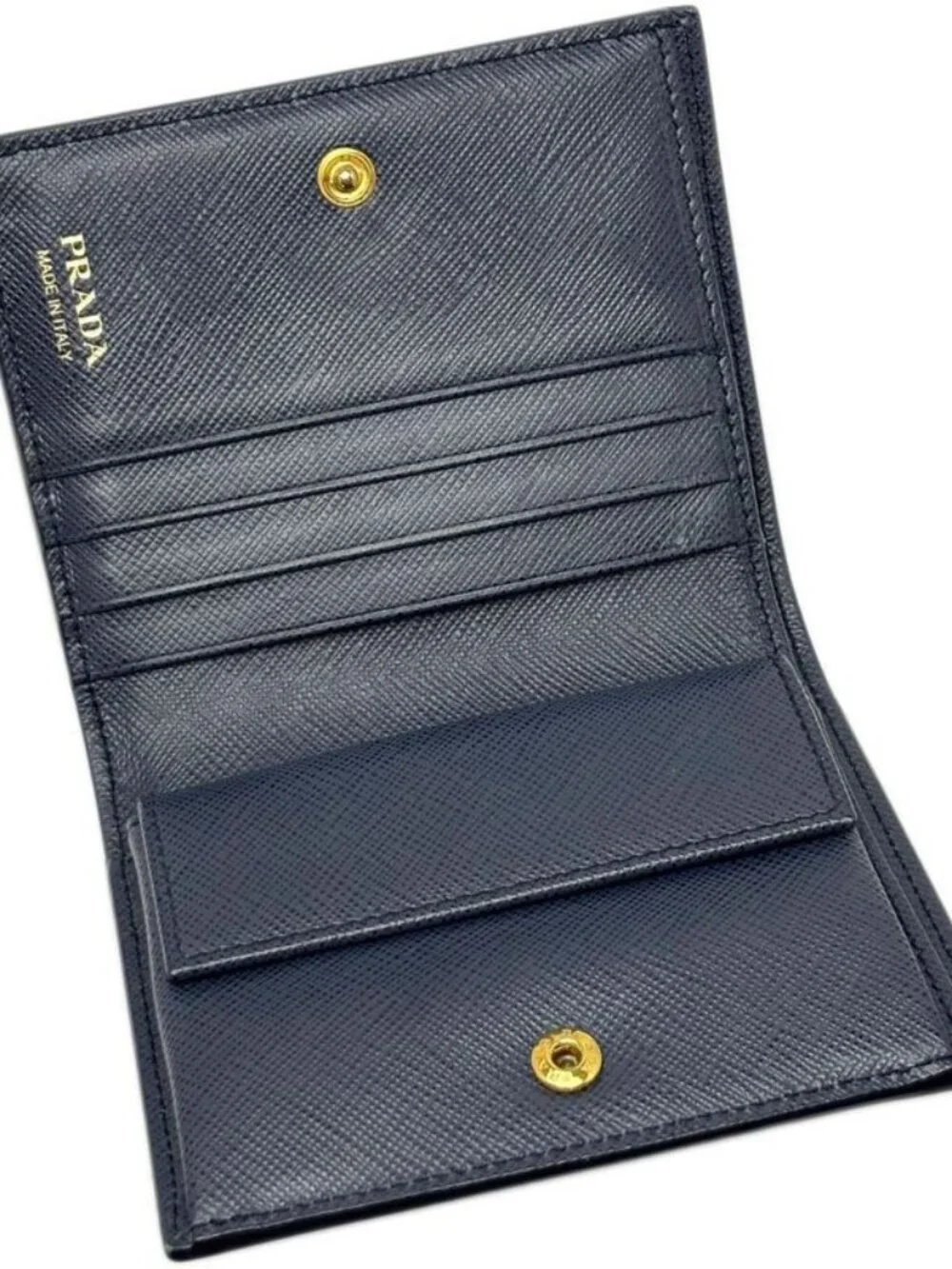 Prada Wallet Saffiano Leather Bifold Navy Multi - Picture 12 of 16